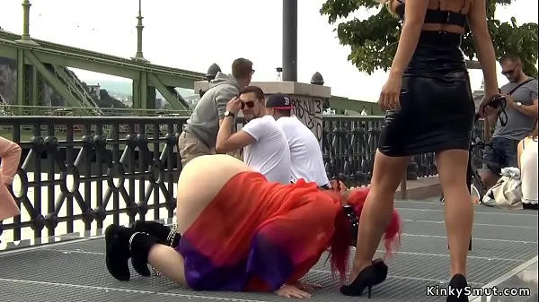 HD Redhead double penetration in public bar top Clips
