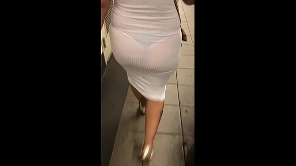 HD Wife in see through white dress walking around for everyone to see top Clips