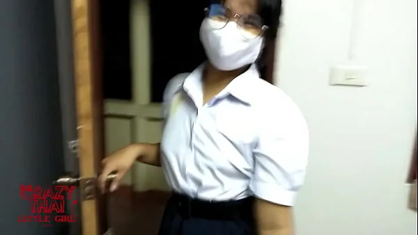 HD Asian teen sex with his girlfriend wear thai student uniform top Clips