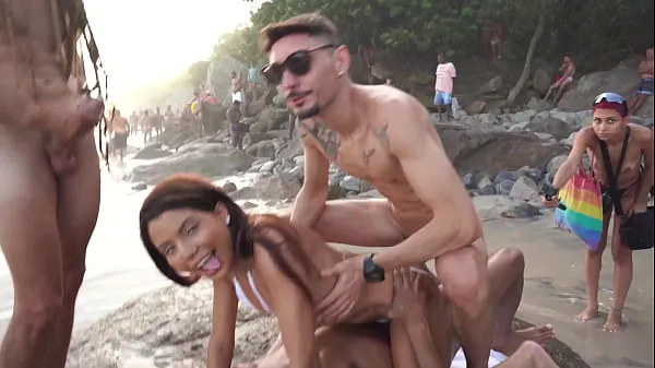 HD Daped-In-Public : Bianca DANTAS fucks in front of a lot of people at an overflooded beach (DAP, anal, public sex, monster cocks, voyeur, perfect ass, ATM, 3on1) OB299 top Clips